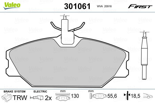 Brake Pad Set, disc brake 301061