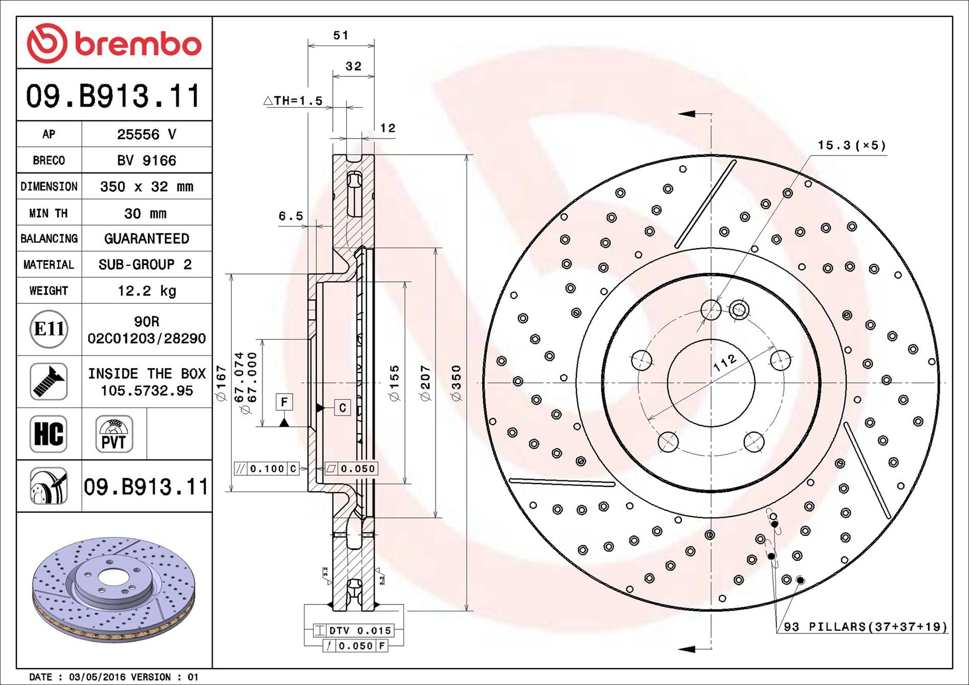 MERCEDES AMG CLA45 2.0 16-19 (FRT) *X/Drilled - TecDoc 1