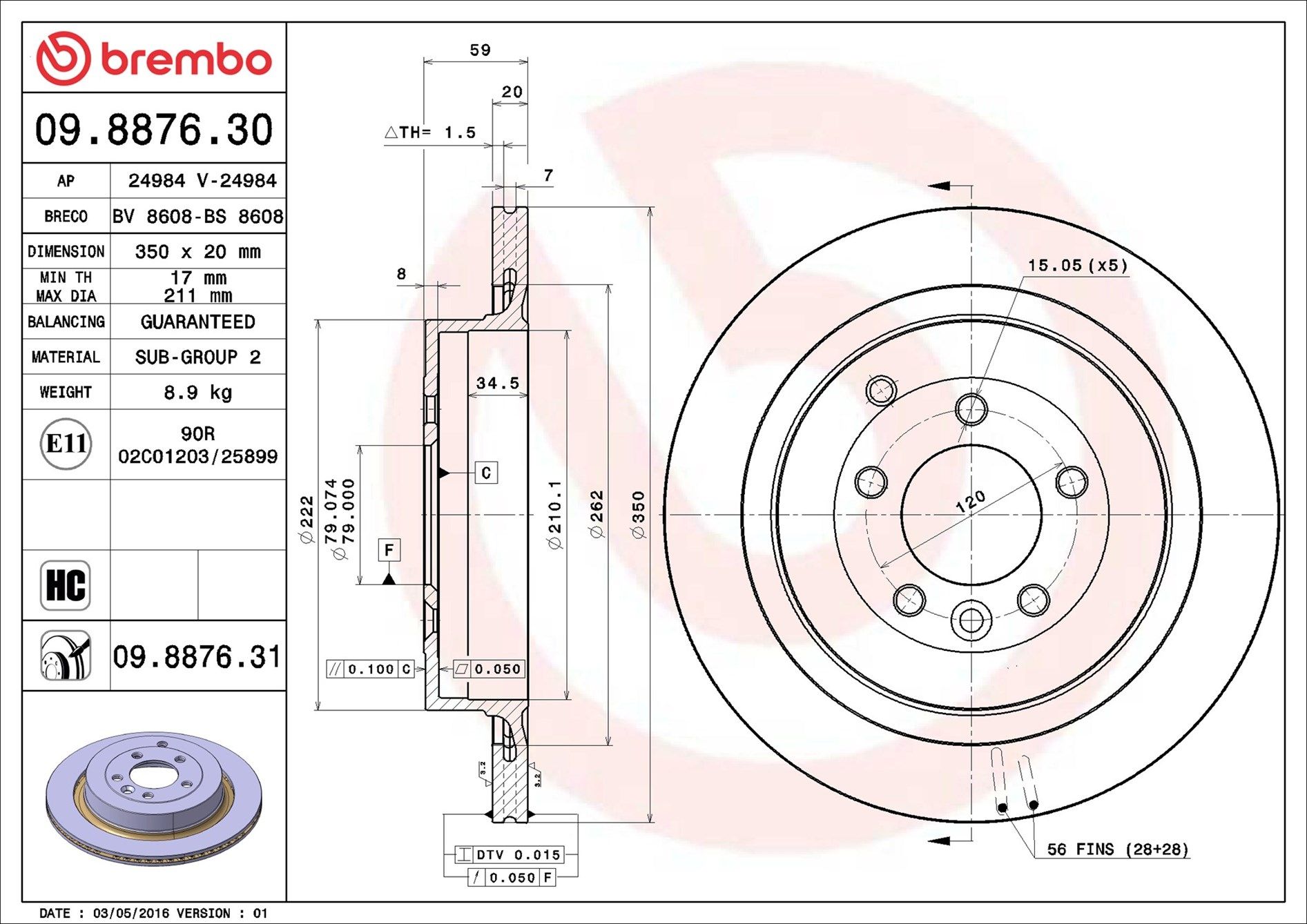 LAND ROVER DISCOVERY IV 09- (RR) - TecDoc 2