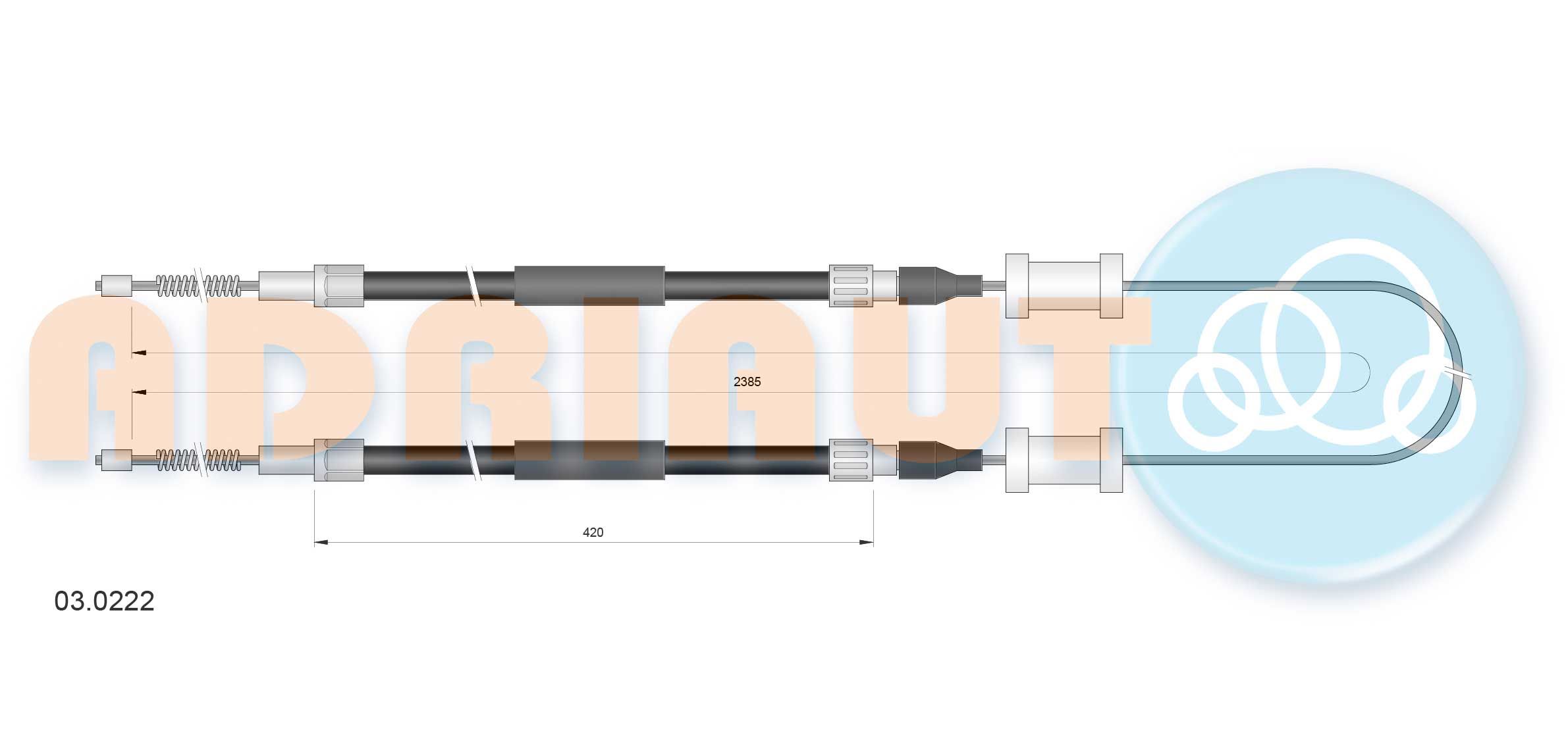 ADRIAUTO 03.0222 - Seilzug, Feststellbremse