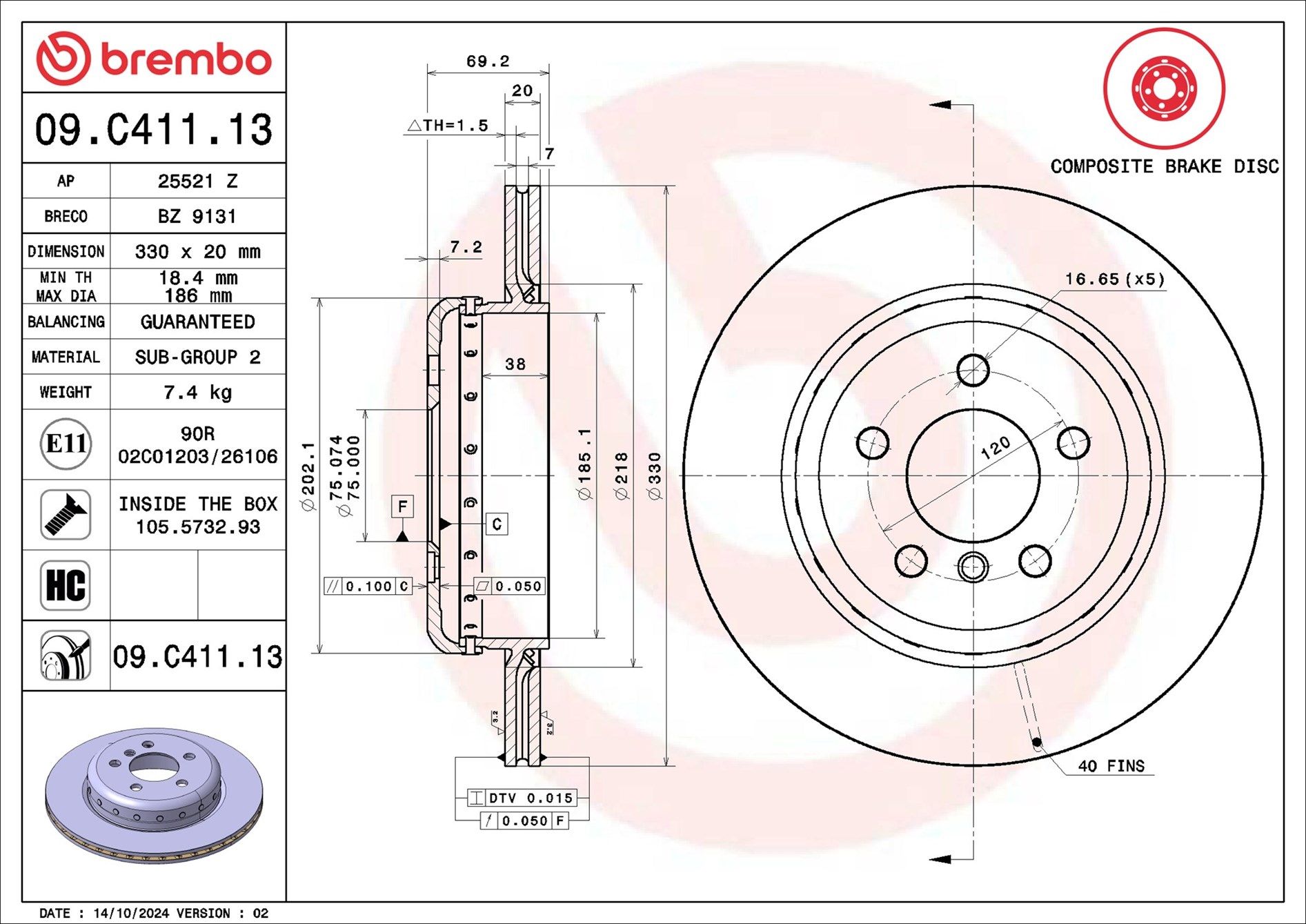 BMW 520D F10 10-17 (RR) - TecDoc 2