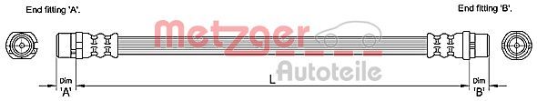 4110251 METZGER fékcső