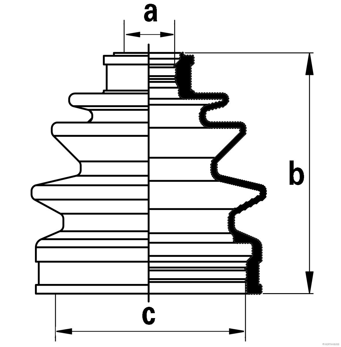 Faltenbalgsatz, Antriebswelle