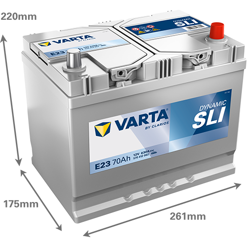 VARTA BLUE dynamic E23 12V 70Ah 630 A/EN gef&uuml;llt