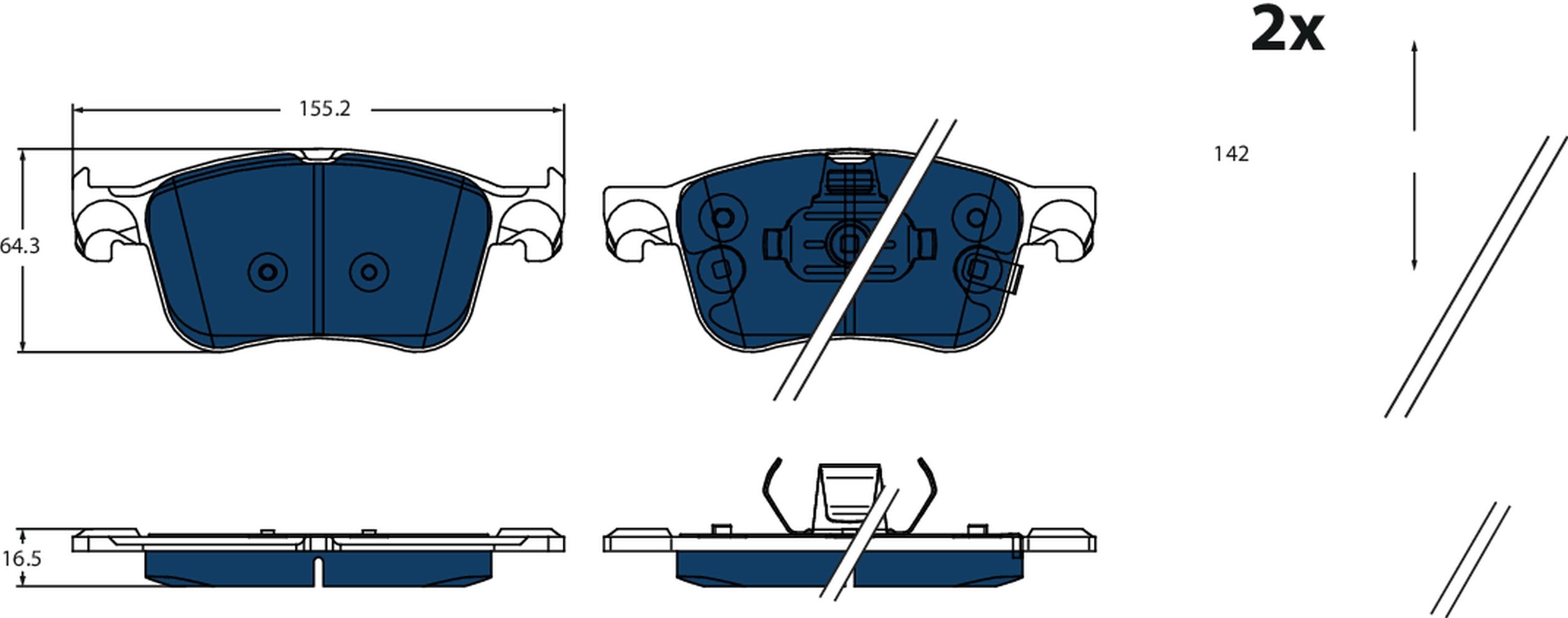 Brake Pad Set, disc brake GDB2518BTE