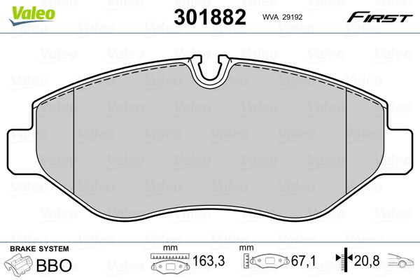 Brake Pad Set, disc brake 301882