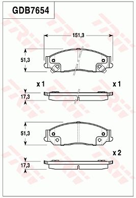 TRW DISC BRAKE PADS - TecDoc Only