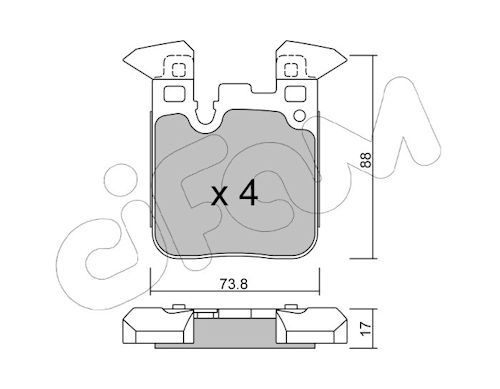Bremsbelagsatz, Scheibenbremse