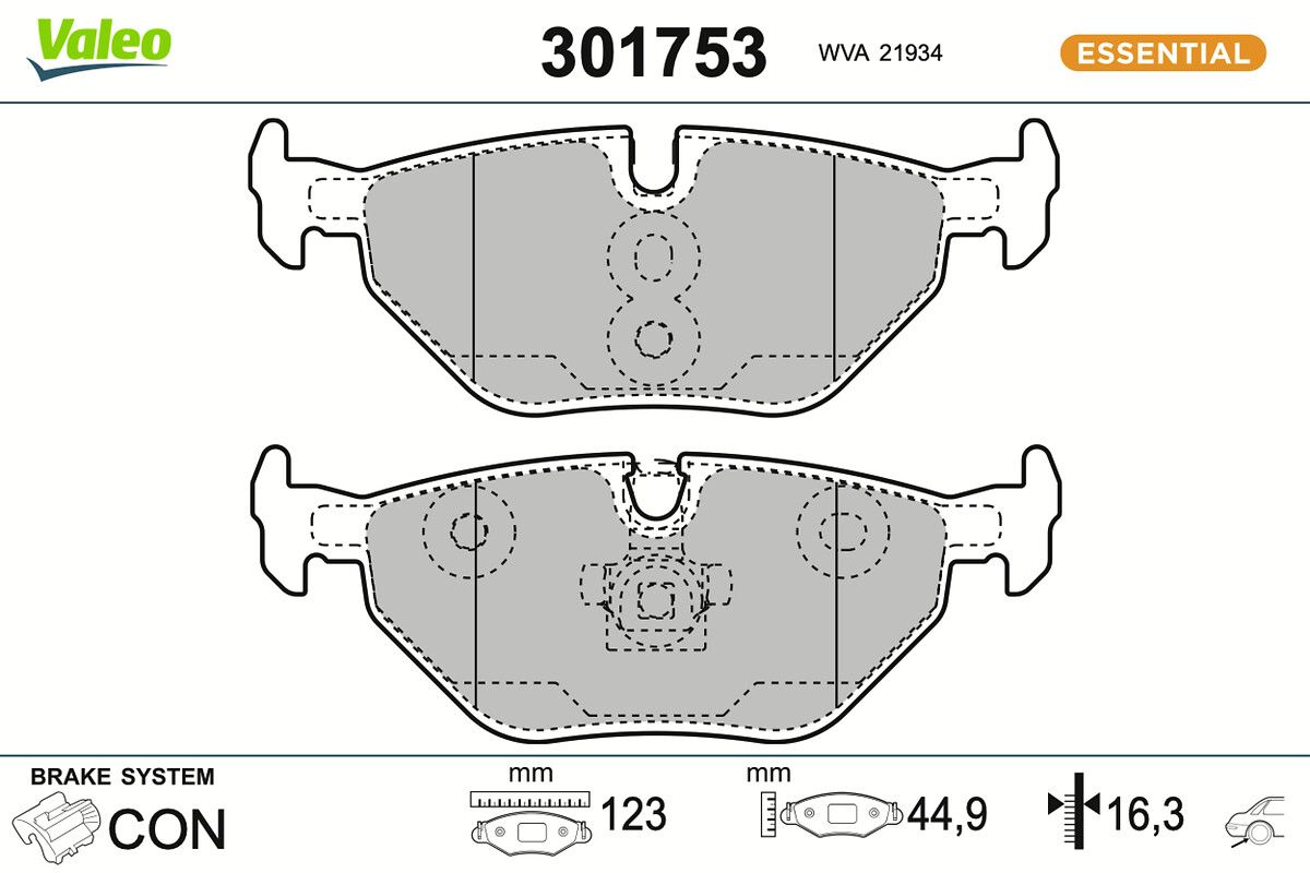 VALEO 301753 - Bremsbelagsatz, Scheibenbremse