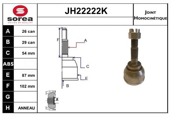 KIT CV JOINT AVEC KR054 - VOYAGER