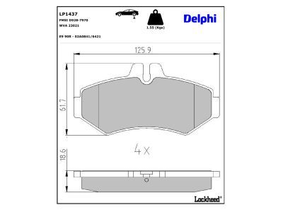 DELPHI LP1437 - Bremsbelagsatz, Scheibenbremse