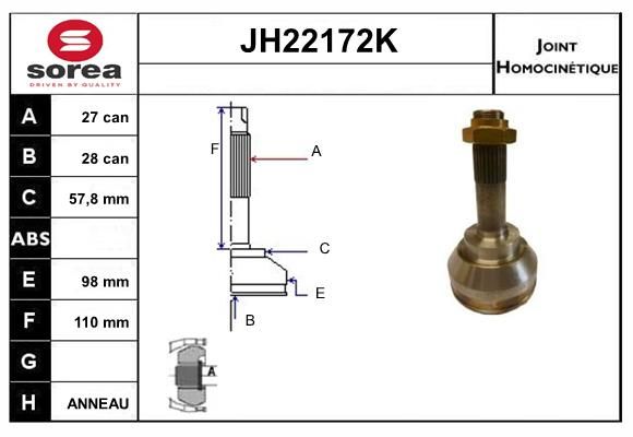 KIT CV JOINT AVEC KR026 - SREIE G