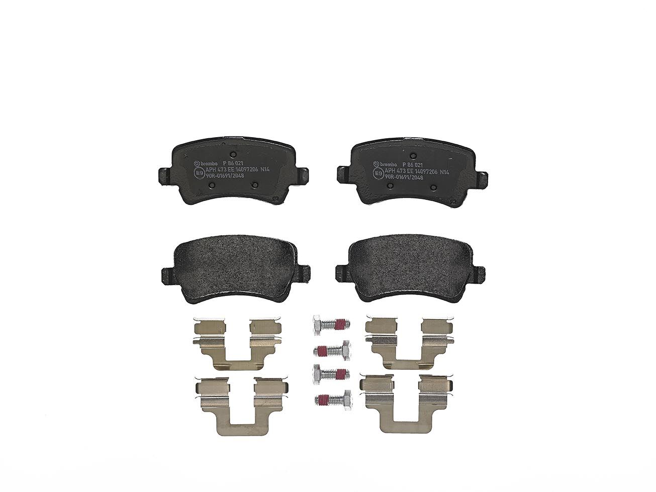 BREMBO P 86 021 - Bremsbelagsatz, Scheibenbremse PRIME LINE