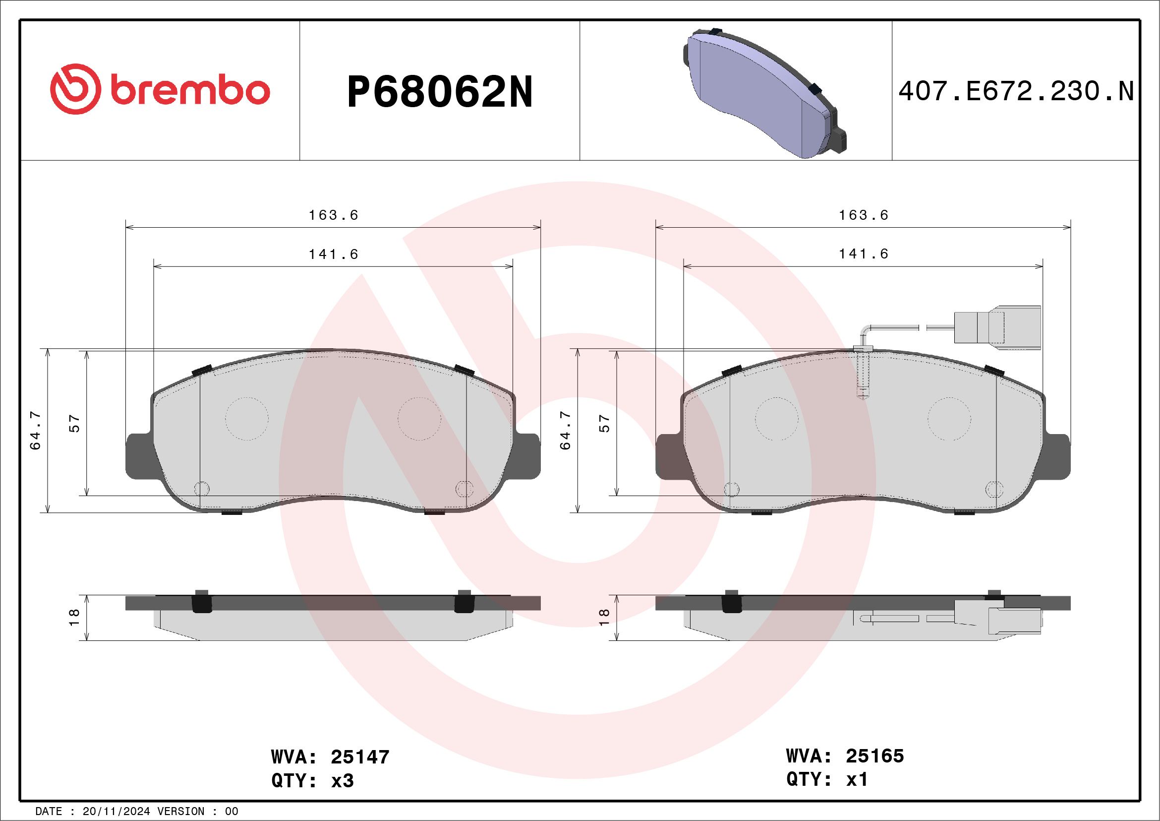 RENAULT MASTER X62 15-17 (FRT) *1 W/Sensor - TecDoc 1