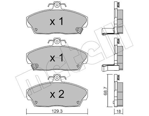 METELLI 22-0174-0 - Bremsbelagsatz, Scheibenbremse