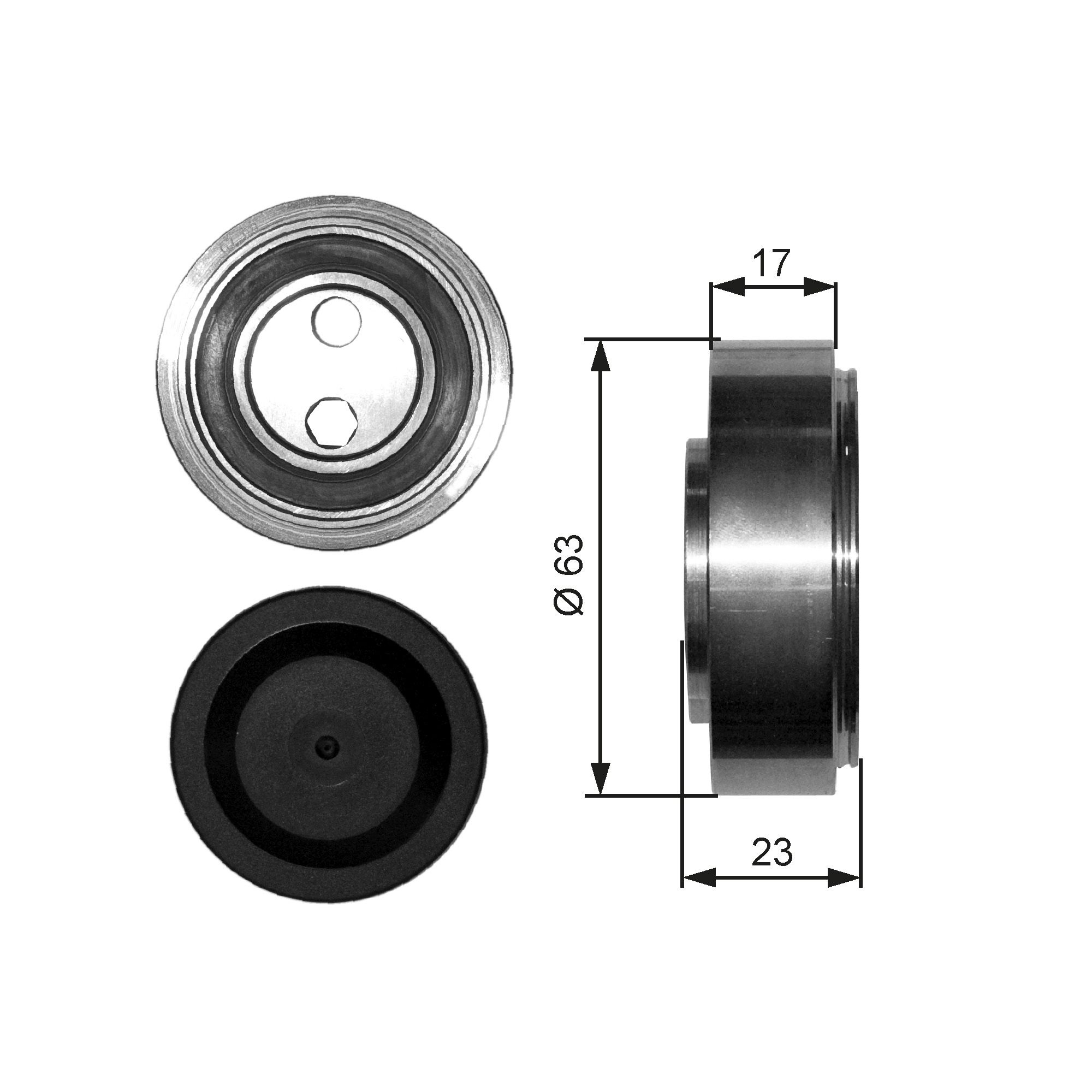 Tensioner Pulley, V-ribbed belt T38228