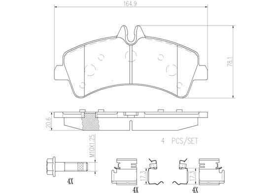 VW CRAFTER 35 LWB 2F 07-11 (RR)  *Ceramic Pads - TecDoc 1