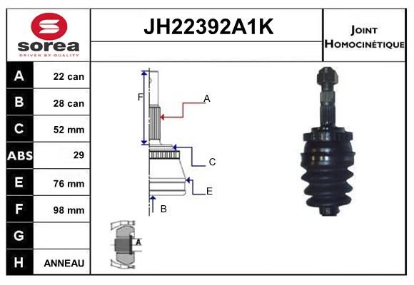 KIT CV JOINT AVEC KR066 - CORSA C