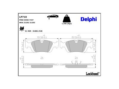 DELPHI LP710 - Bremsbelagsatz, Scheibenbremse