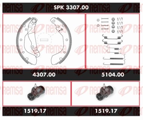 SPK 3307.00 REMSA Super Precision Kit Fék készlet, dobfék
