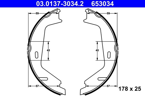 Brake Shoe Set, parking brake 03.0137-3034.2