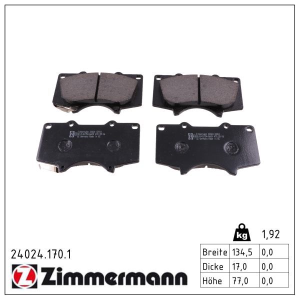ZIMMERMANN 24024.170.1 - Bremsbelagsatz, Scheibenbremse