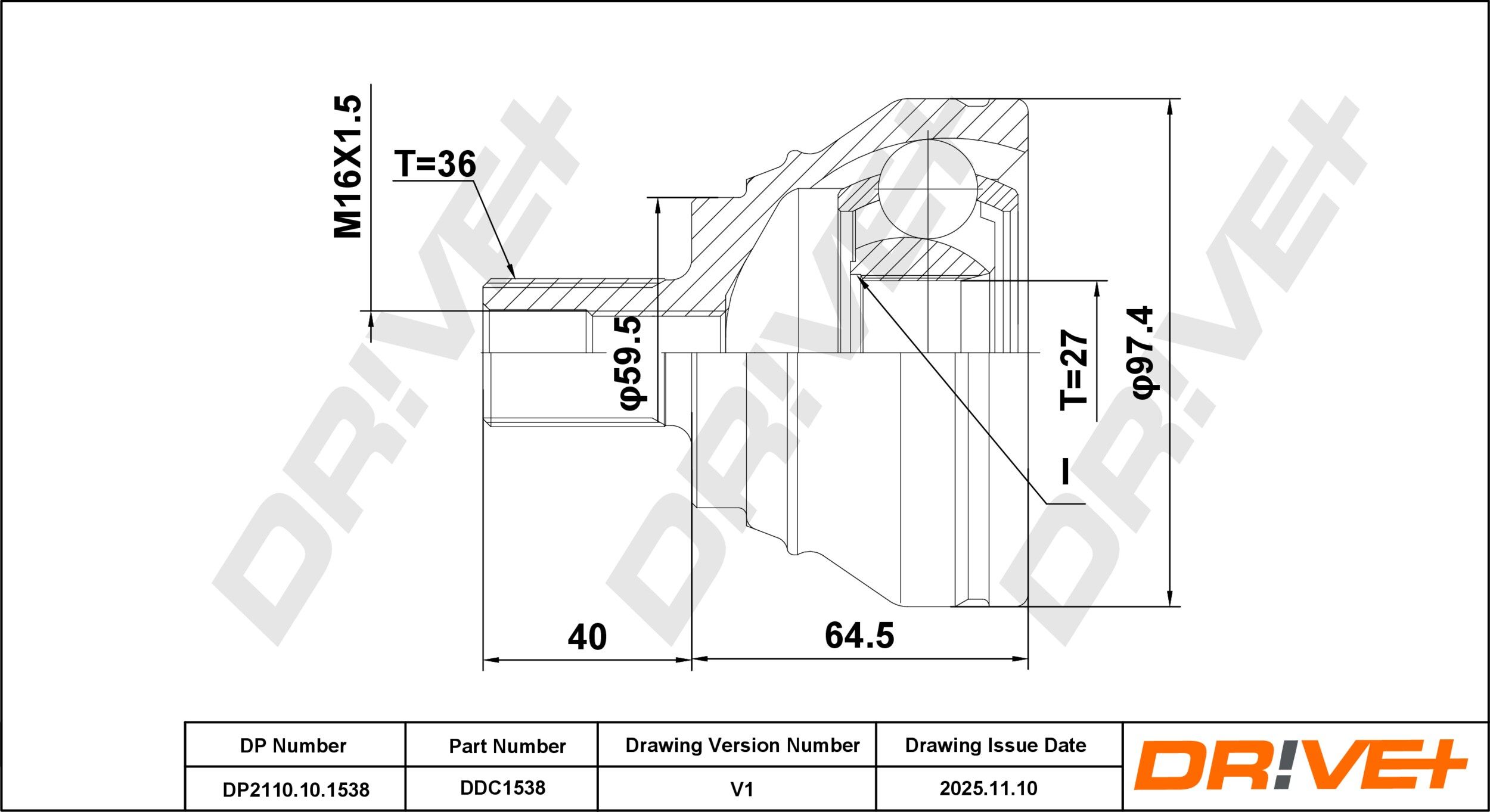 Gelenksatz, Antriebswelle