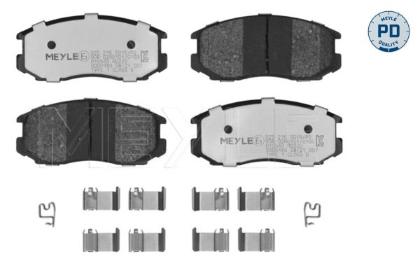 MEYLE 025 216 5015/PD - Bremsbelagsatz, Scheibenbremse PD
