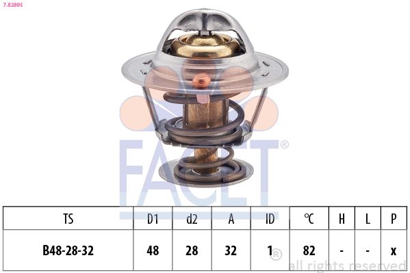 7.8289S FACET Made in Italy - OE Equivalent termosztát, hűtőfolyadék