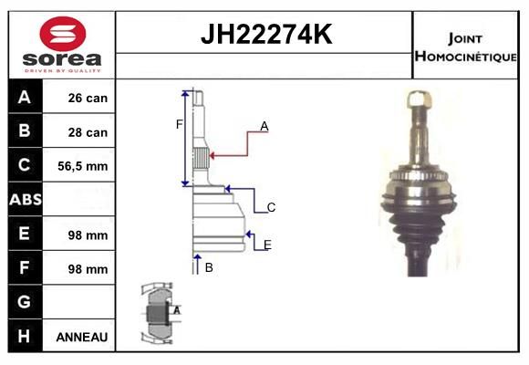 KIT CV JOINT AVEC KR085 - 850