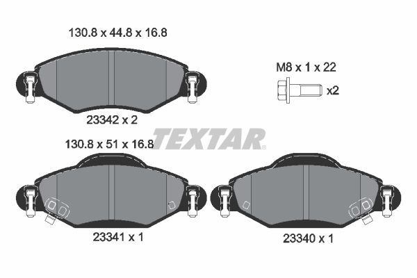 Brake Pad Set, disc brake 2334001