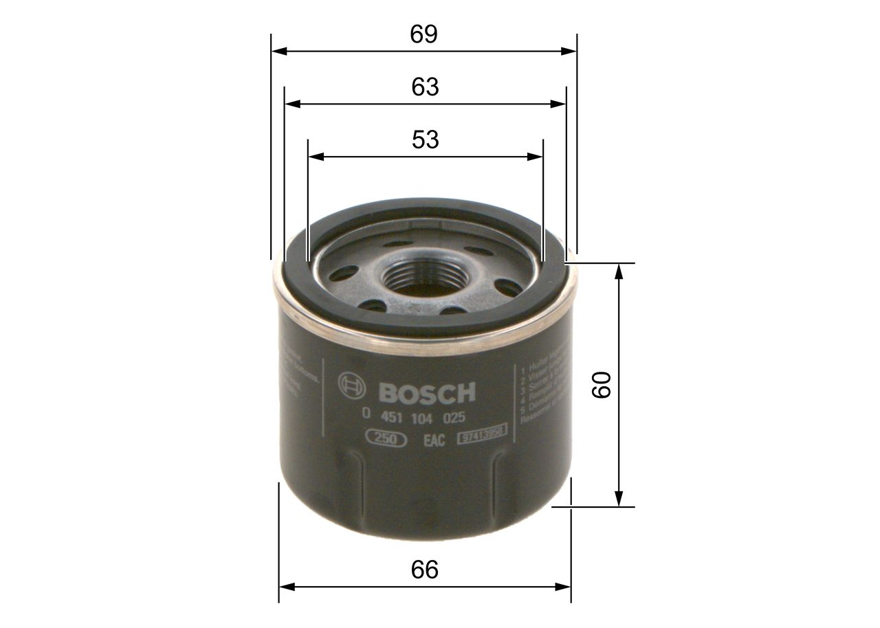 BOSCH 0 451 104 025 - &Ouml;lfilter