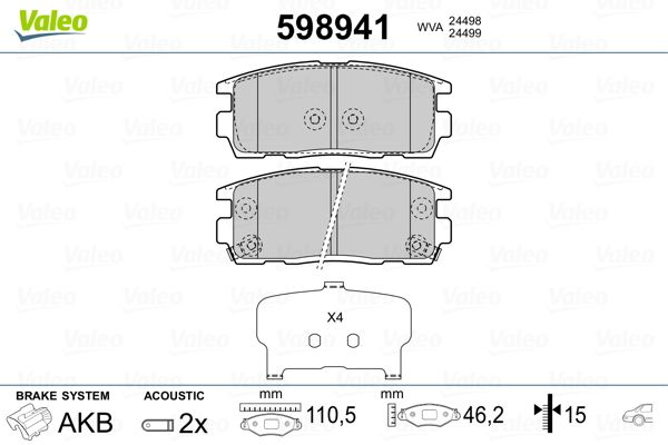 Brake Pad Set, disc brake 598941