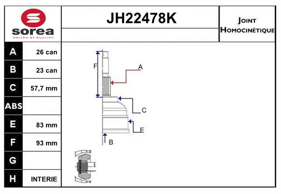 KIT CV JOINT AVEC KR054 - CHRYSLER