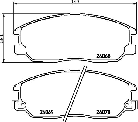 Комплект тормозных колодок, дисковый тормоз 8DB 355 010-451