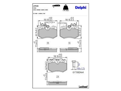 DELPHI LP536 - Bremsbelagsatz, Scheibenbremse