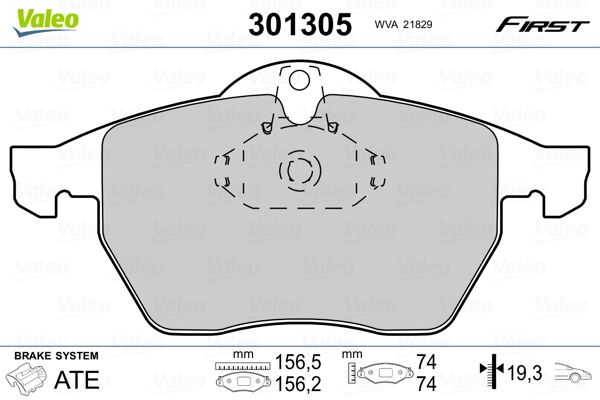 Brake Pad Set, disc brake 301305