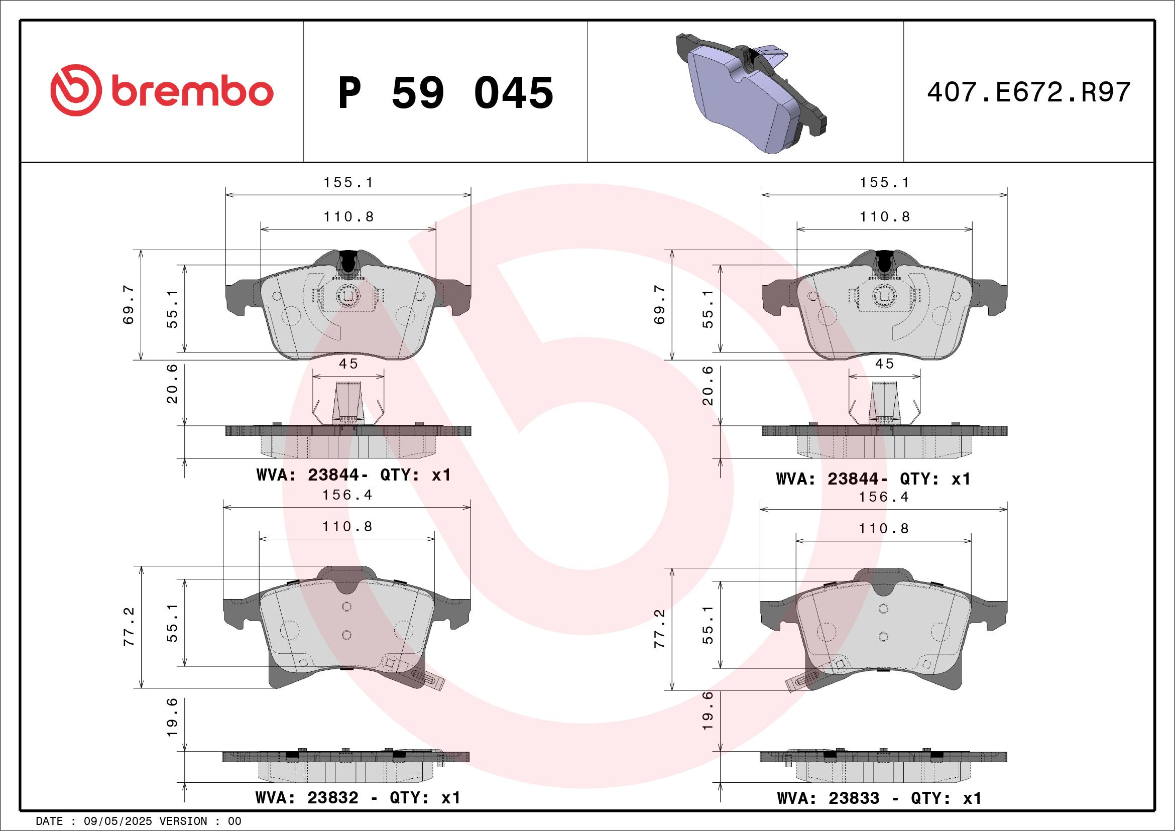 Bremsbelagsatz, Scheibenbremse