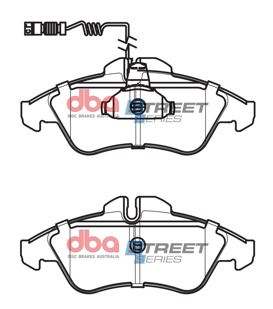 DBA SS STREET SERIES BRAKE PADS [ Dodge/Mercedes & VW 1995-2014 F ](suits wear sensor DBAWS1095, DBAWS1102 ) - TecDoc Only