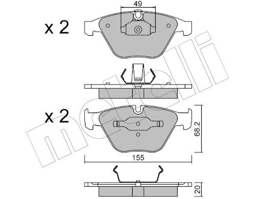 METELLI 22-0558-0 - Bremsbelagsatz, Scheibenbremse