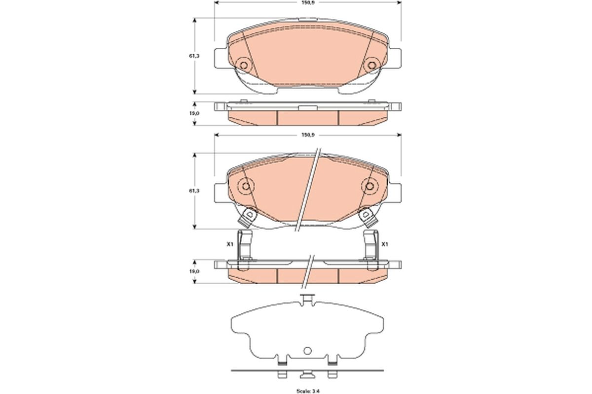 Brake Pad Set, disc brake GDB3518