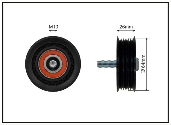 Deflection/Guide Pulley, V-ribbed belt 500411