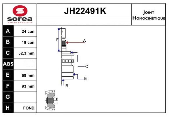 KIT CV JOINT AVEC KR117 - DAIHATSU