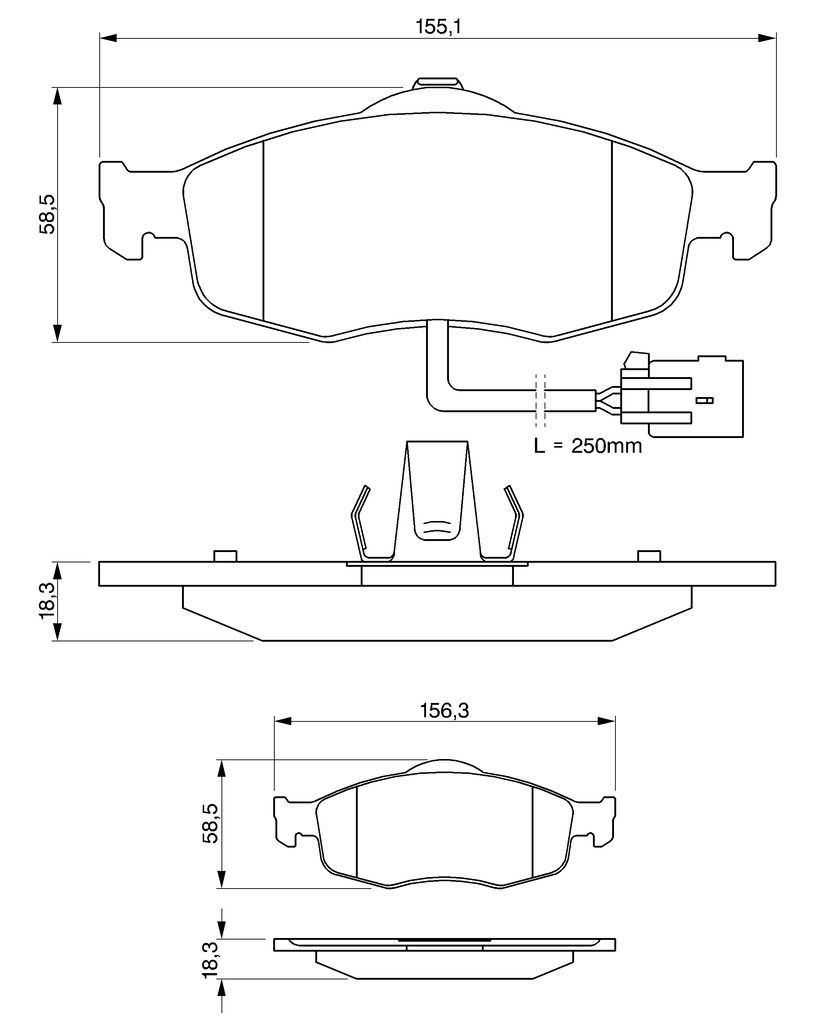 Bremsbelagsatz, Scheibenbremse
