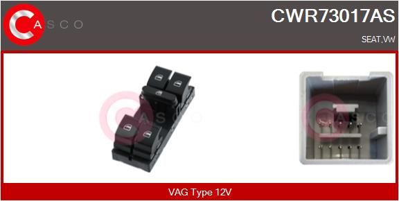 CASCO CWR73017AS - Schalter, Fensterheber