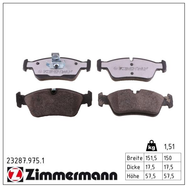 Zimmermann 23287.975.1 Bremsbelagsatz, Scheibenbremse
