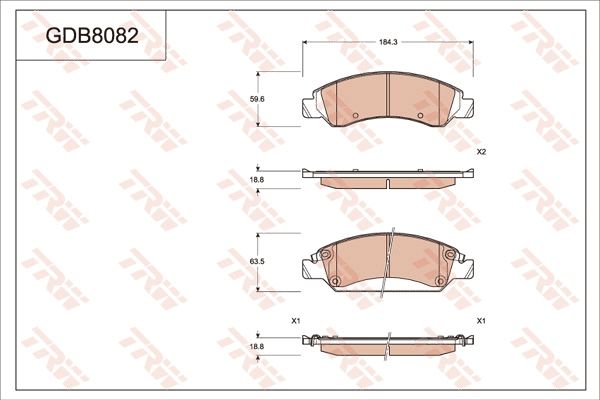 TRW DISC BRAKE PADS - TecDoc Only