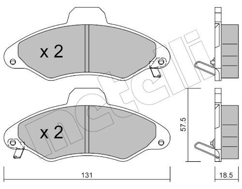 METELLI 22-0071-1 - Bremsbelagsatz, Scheibenbremse