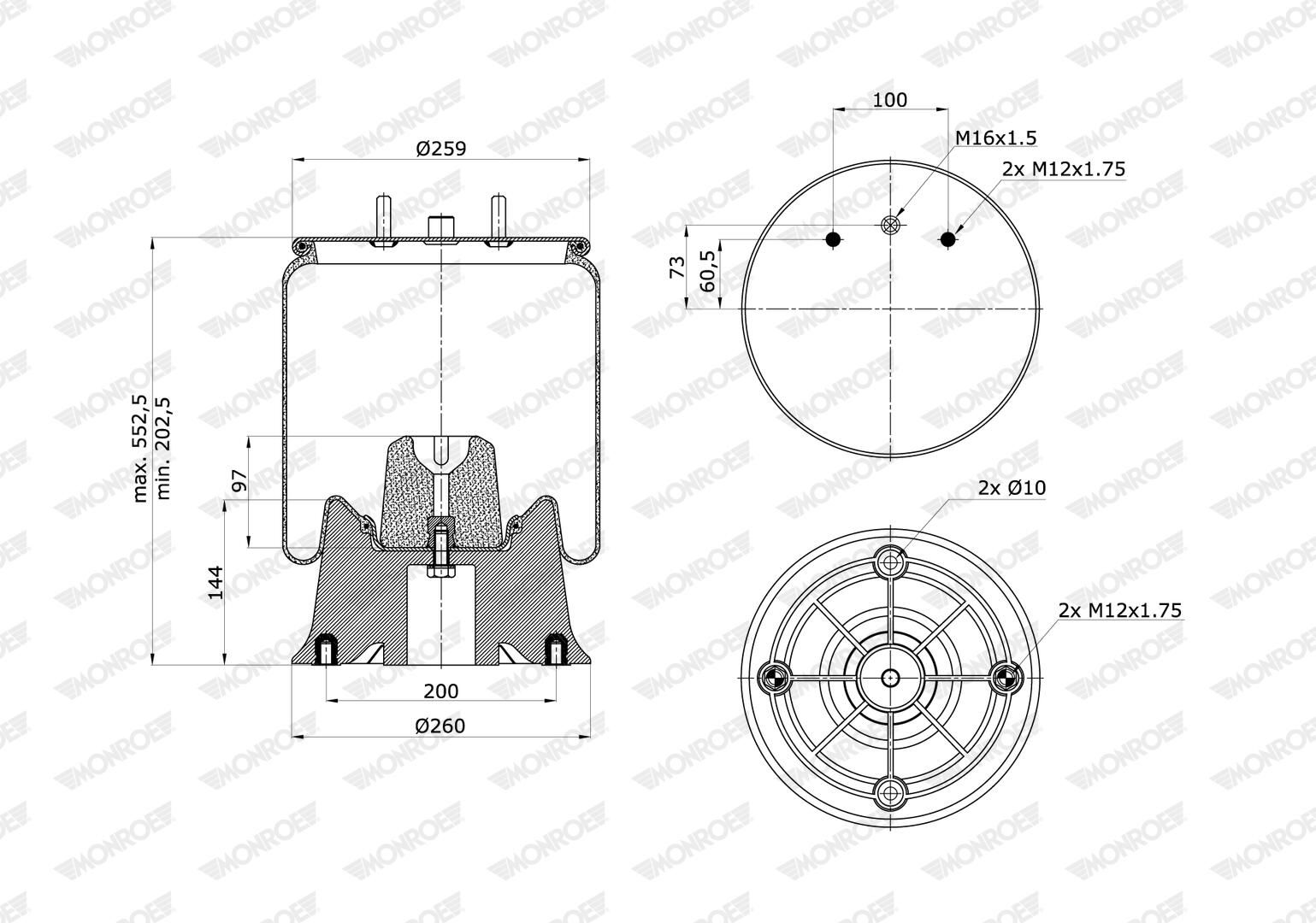 Cubrepolvo, suspensión neumática