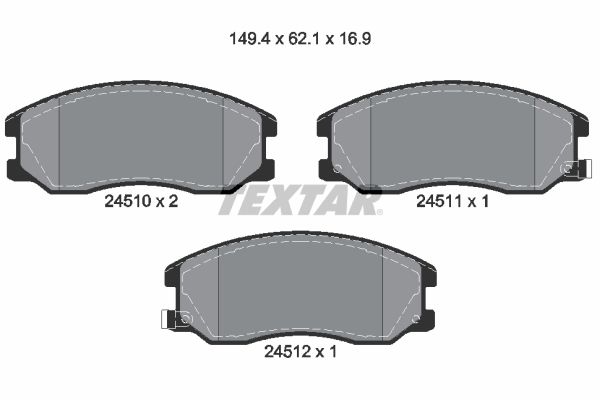 Brake Pad Set, disc brake 2451001